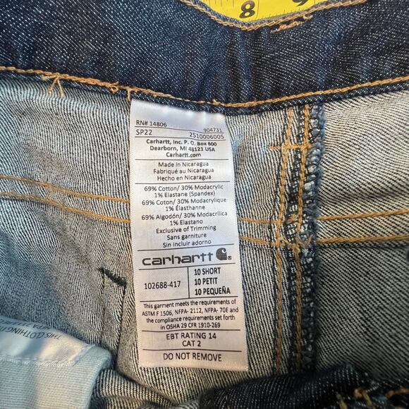 Carhartt Women’s FR Rugged Flex Jeans Original Fit Size 10S NFPA 2112 Compliant - Picture 8 of 11